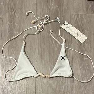 Boutine LA White Triangle Bikini Top